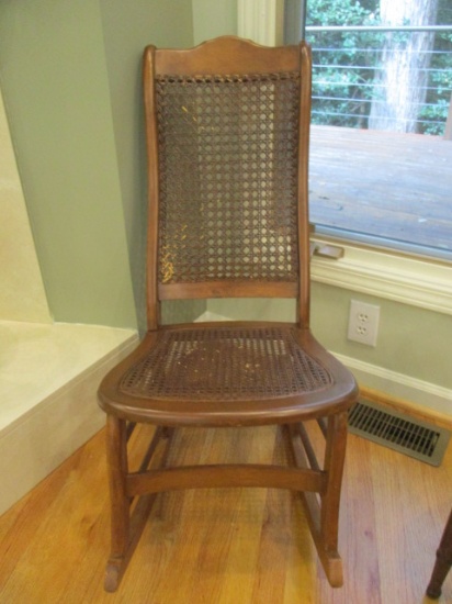 Antique Caned Sewing Rocker