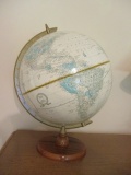 Vintage Cram's Imperial World Globe with Wood Base