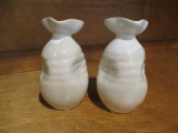 Pair of Signed Asian Turned Pottery Vases