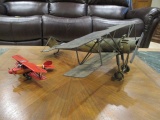 Two Decorative Metal Model Bi-Planes
