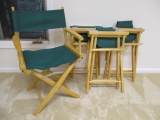 Four Green Director's Chairs