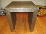 Cost Plus Inc. Embossed Metal Covered Table/Bench