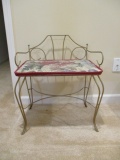 Vintage Gold Finish Metal Vanity Chair