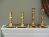 Two Pair of Brass Candle Holders