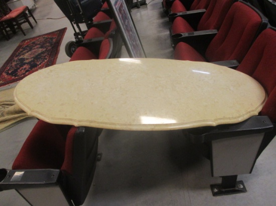 Oval Marble Top with Scalloped Edge