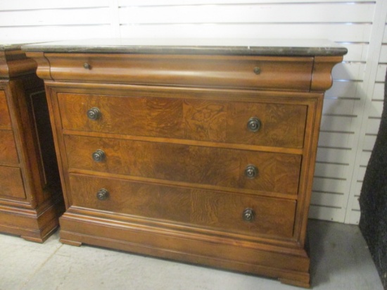 Ethan Allen Four Drawer Chest with Stone Top