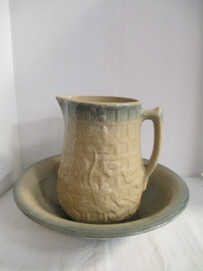 Salt Glaze Wash Basin & Pitcher Set