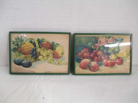 Set Of 2 Framed Vintage Fruit Prints