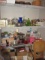 Contents of Pantry Shelves-Wood TV Tables, Vases, Candles, Baskets, Plant Stand, etc.
