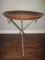 Metal Frame Round Tray Table with Faux Alligator Finish