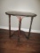 Scalloped Edge Wood Table with Spindle Legs and Undershelf