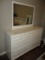 White Painted Wood 2 over 4 Dresser with Mirror