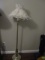 Gold Tone Swing Arm Lamp with Custom Feather Covered Shade