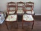 Five Vintage Carved Wood Chairs with Upholstered Seats