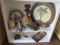 African Themed Home Accents-Palm Tree Wood Tray, Monkey Motif Decorative Plate,