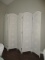 White Wicker 5 Panel Folding Screen