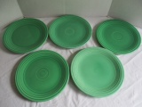 Five Fiestaware Chartreuse Plates