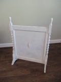 White Painted Wood Fireplace Screen