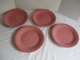 Four Pink Fiestaware Dinner Plates