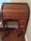 Antique Oak Child's Roll Top Desk