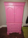 Painted Wood Jewelry Armoire