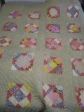 Vintage Hand Crafted Block Pattern Quilt