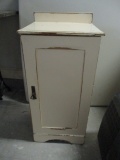 Distressed Finish Single Door Cabinet with Backsplash