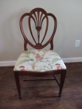 Wood Shield Back Chair with Upholstered Seat