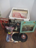 1960's-1980's Pop/Rock Vinyl LPs and 45's in Plastic Crate