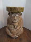 Ceramic Mother Monkey and Baby Stand