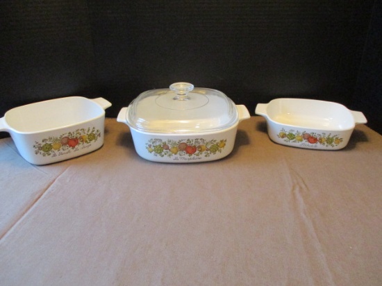 Corning Ware Serving Pieces  -  1qt.   1 1/2qt.  &  2qt.