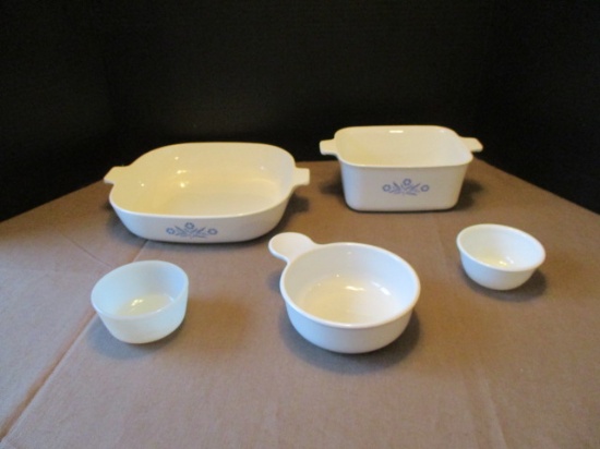 3 Corning Ware Serving Pieces & 1 Fire King Piece
