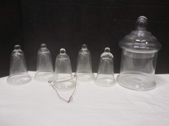 5 Hanging Tealight Holders, Glass Candy Dish