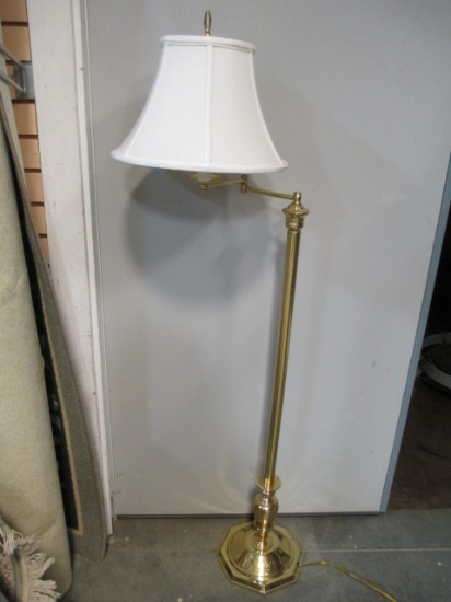 Swing-Arm Brass Floor Lamp