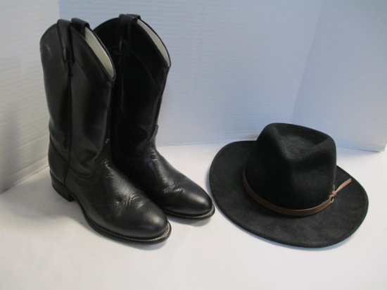 Laredo Boot With Leather Vamp, Dorfman Pacific Wool Felt Hat