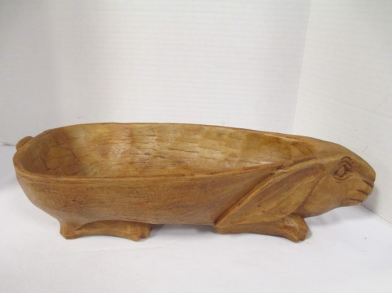 Wood Look Bunny Bowl