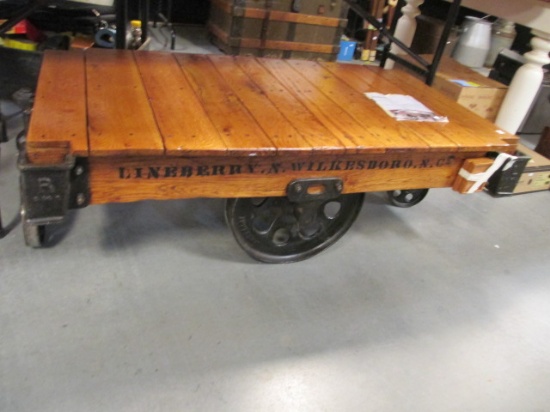 Reclaimed Industrial Cart Cocktail Table