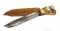 Vintage Schneidteufel Solingen Geramn Stag Grip Fixed Blade Knife w/ Sheath