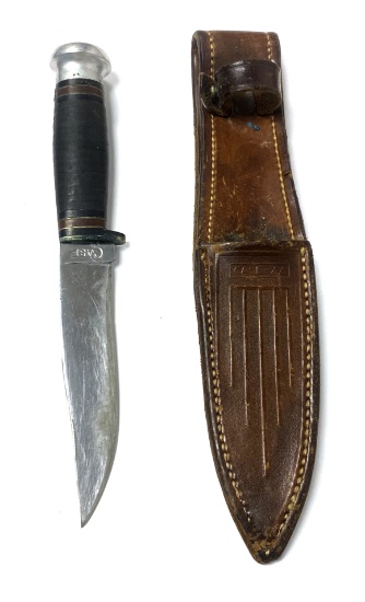 Case XX WWII Era Private Purchase Fighting Knife w/ Leather Scabbard
