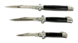 3 Stainless Steel Japan Pocket Knives in large, medium, and small