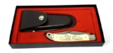 NIB Schrade Scrimshaw SC-500 Lockback Pocket Knife in Box with Leather Sheath