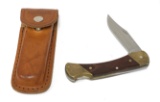Vintage Schrade Uncle Henry LB7 Lockback Pocket Knife in Leather Sheath
