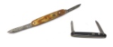 Pair of RARE Push Button Schrade Walden & G. Schrade PRESTO Automatic Knives with 2-Blades