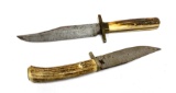 Pair of Vintage Stag Handled Sheffield England Fixed Blade Knives