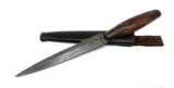 Antique Revolutionary War Era Double Edged Dagger with Scabbard