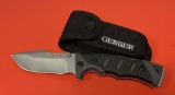 GERBER Lockback Folding Pocket Knife with Drop Point Blade & Pouch