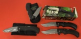 (4) GERBER 650 Gator Serrater Folding Hunting Knife