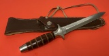 Vintage VALOR Miami, USA 373 Long Commando Fixed Dagger with Sheathe