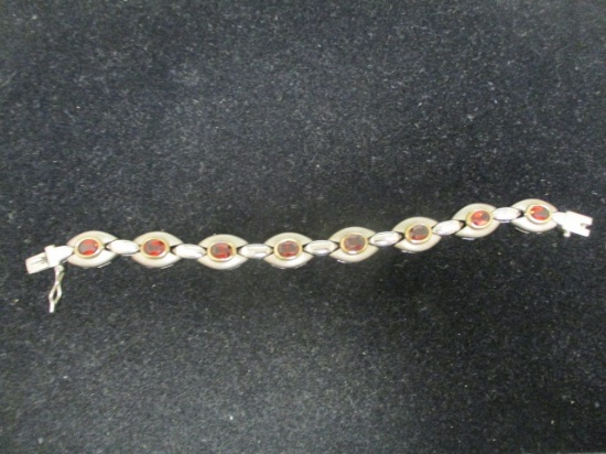 Sterling Silver Bracelet w/ Topaz Look Stones