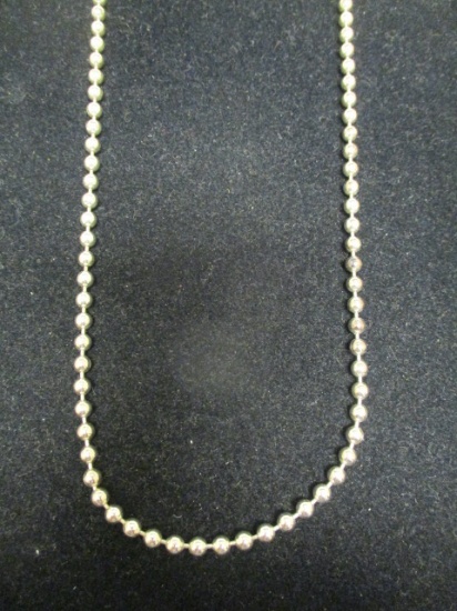 22" Sterling Silver Bead Necklace